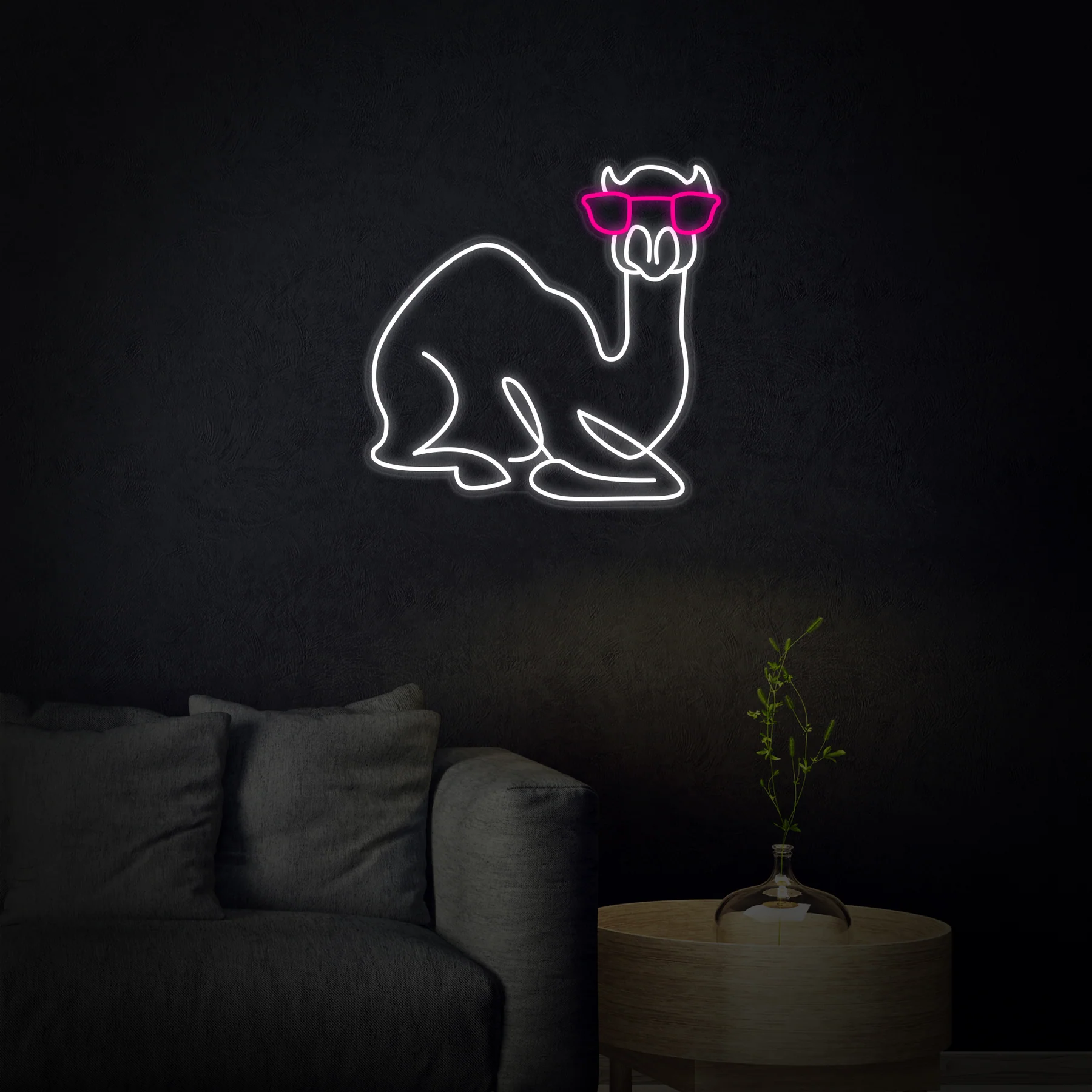 Camel-with-Glasses-Neon-Sign