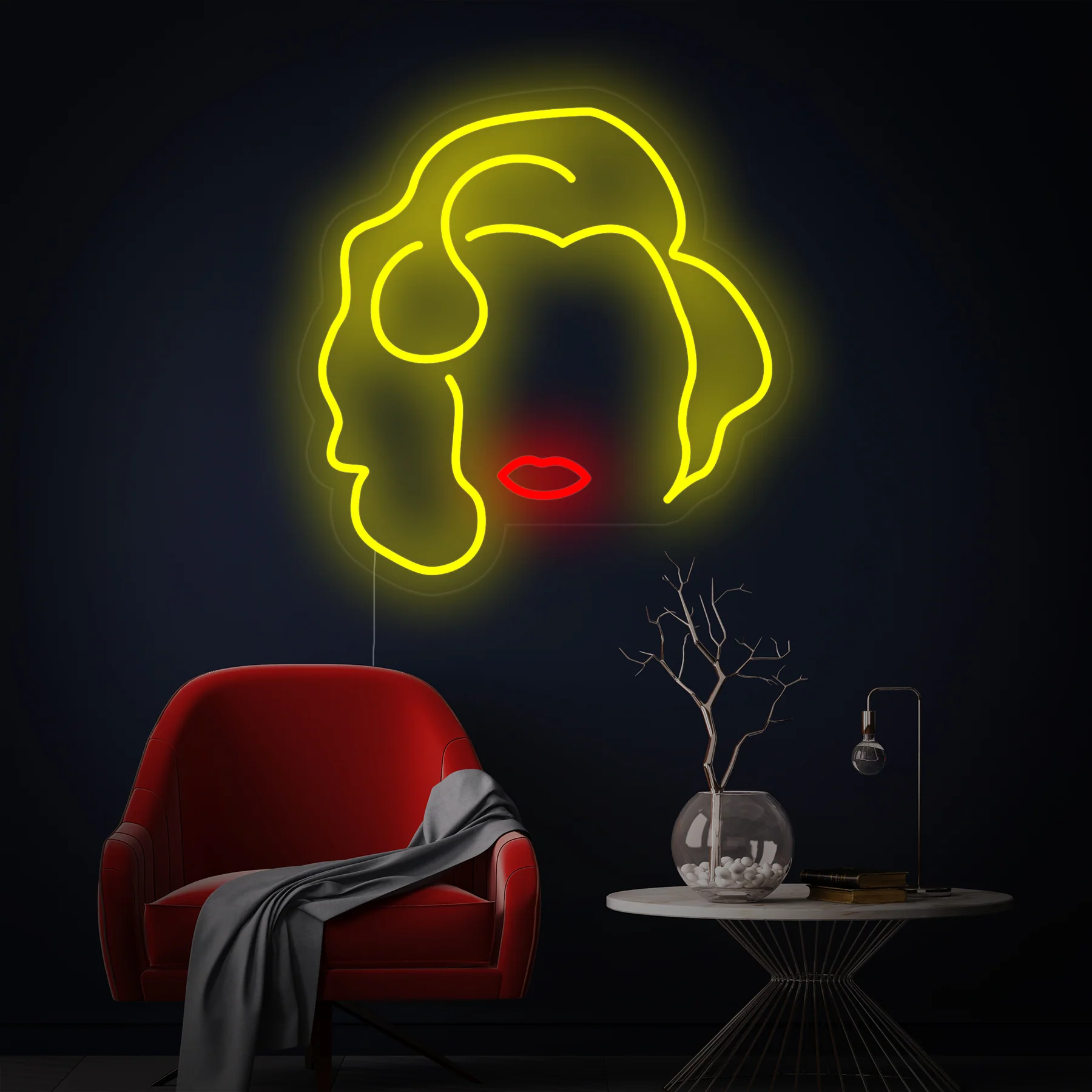 Blonde-With-Red-Lip-Girl-Neon-Sign