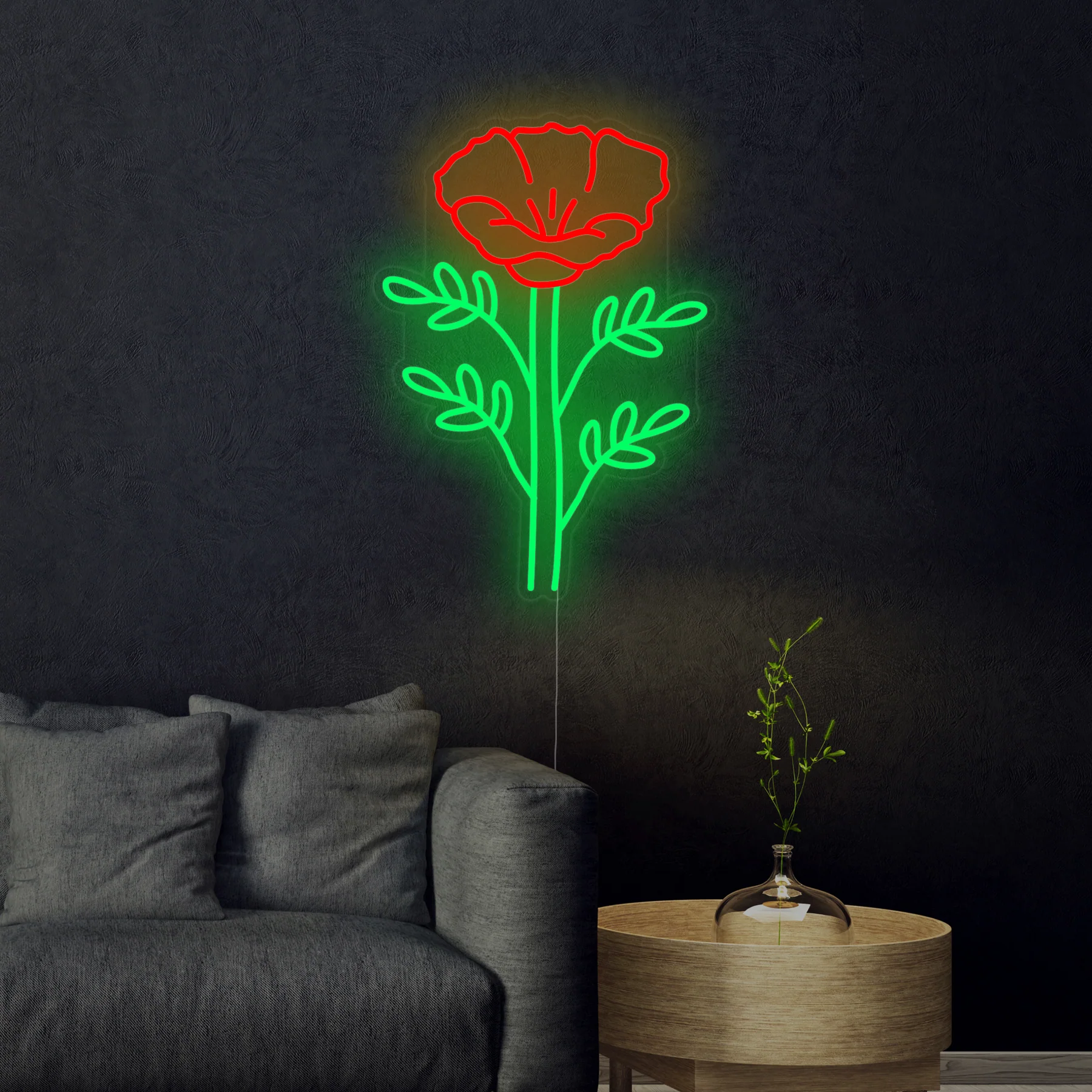 California-Poppy-Papaver-Rhoeas-Neon-Sign
