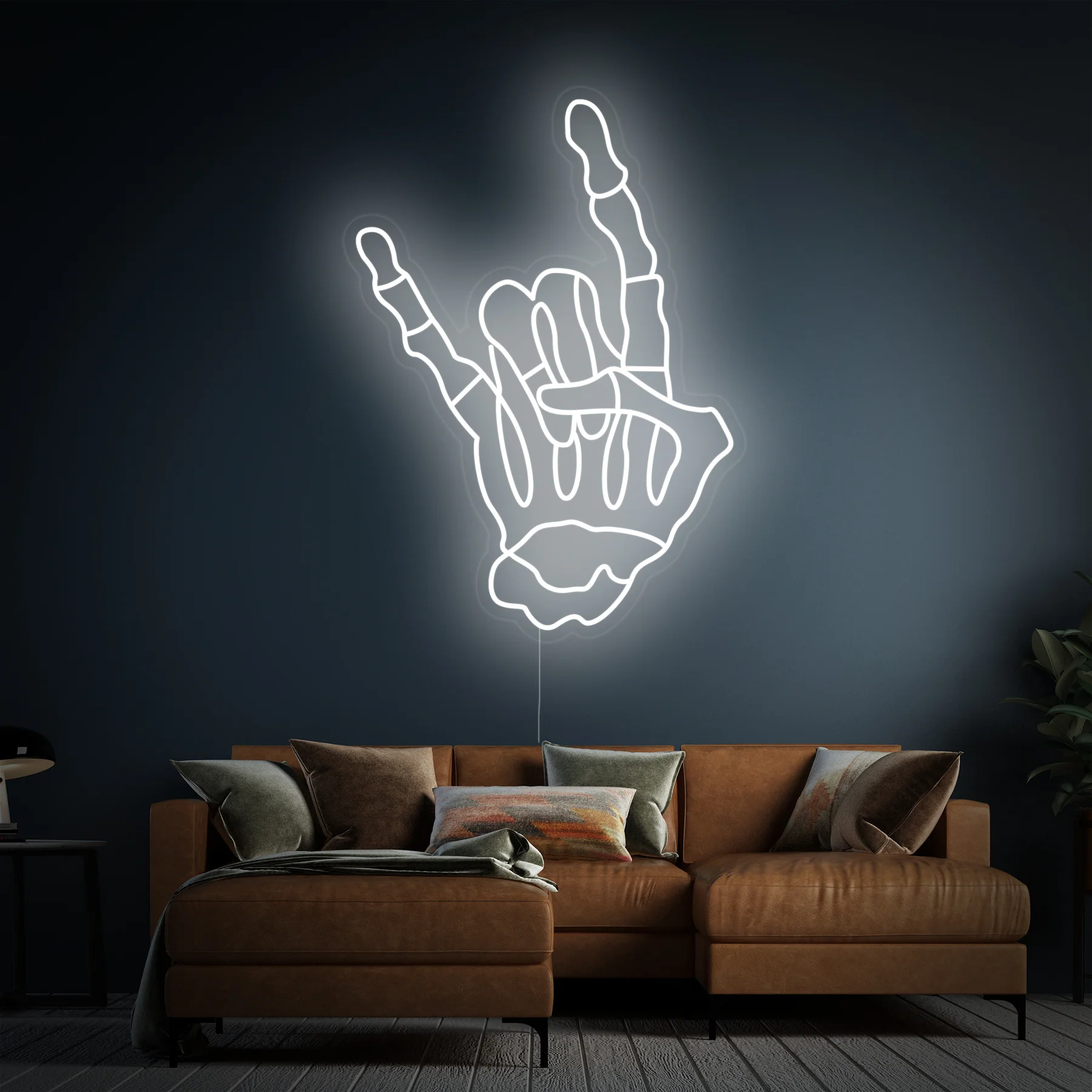 Skeleton-Hand-Making-Rock-and-Roll-Gesture-Skull-Neon-Sign