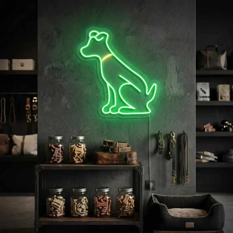 "Green Dog" Neon Sign