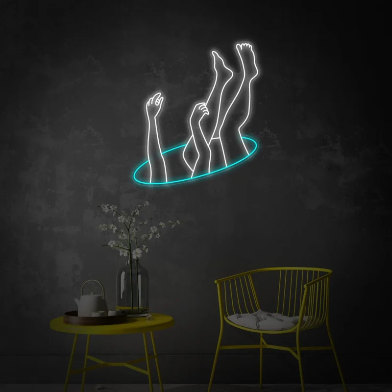 Anxiety Falling Neon Sign