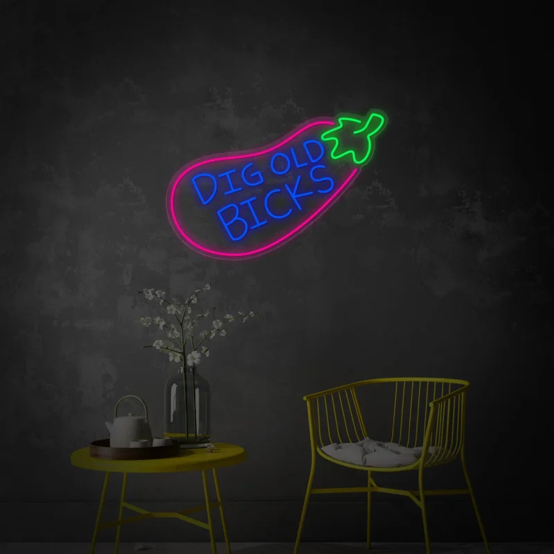 Big Old Bicks Eggplant TV Show Inspired Neon Sign 962d6aa3 8282 43b9 ab24 f4db26e52851