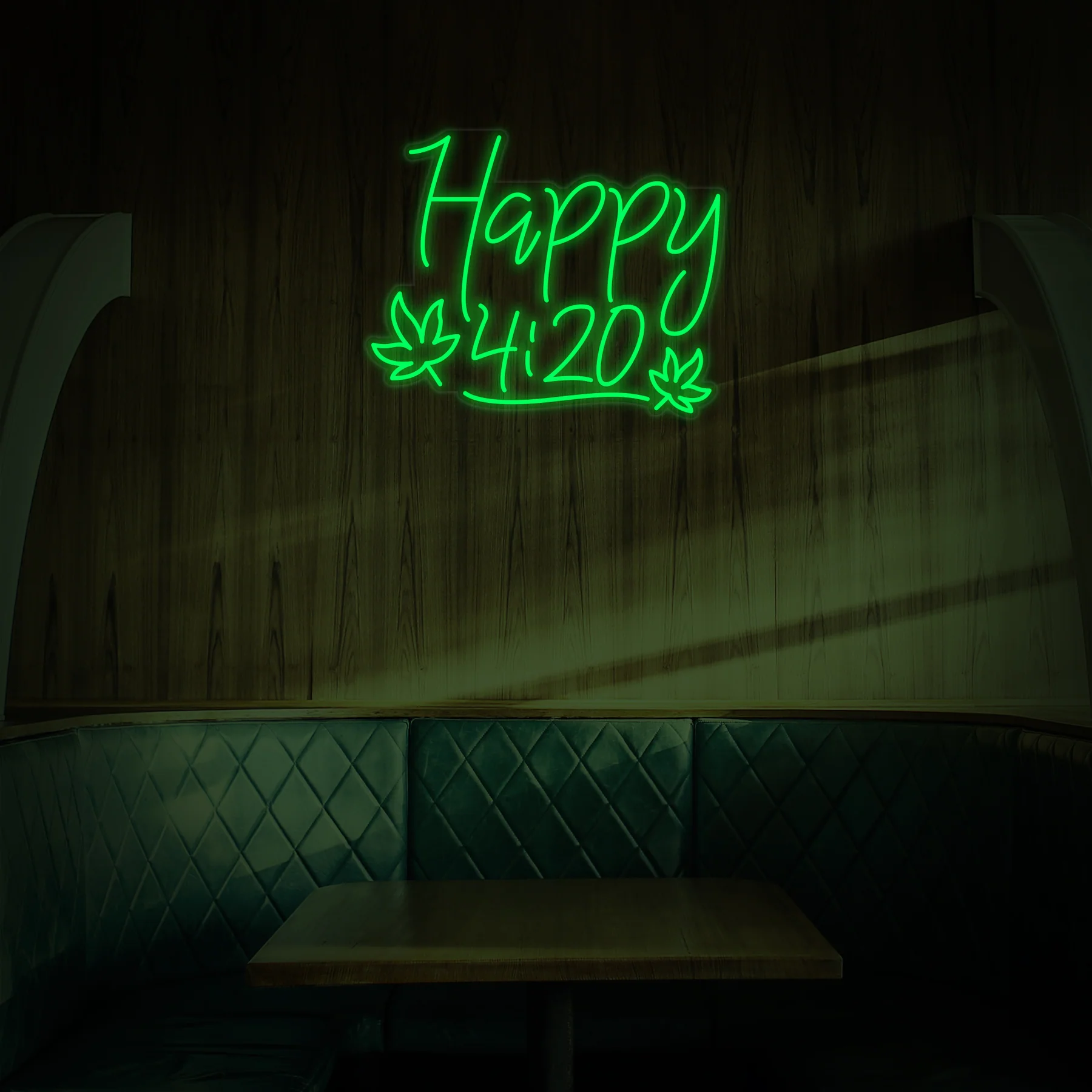 Happy 420 Marijuana Leaf Cannabis Celebration Neon Sign Happy 420 Marijuana Leaf Cannabis Celebration Neon Sign