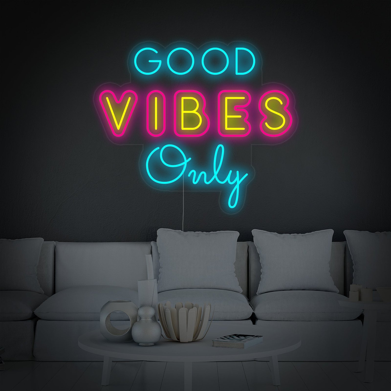 Unique Good Vibes Only Neon Sign Unique Good Vibes Only Neon Sign