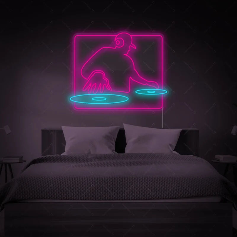 dj playing neon sign 1xmnk2407412 11ec1a5e 6e6c 4978 bc84 be2e0e8ab178